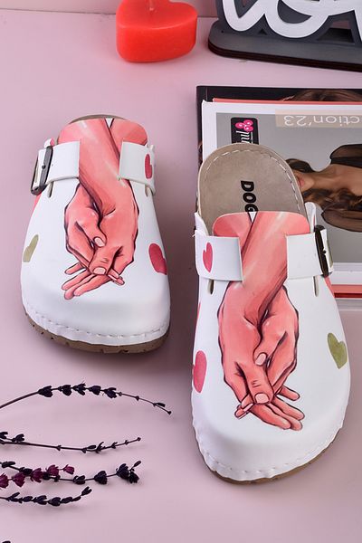 DOGİYE 8084 Παντόφλες Comfort Sabo με στάμπα χέρι σε χέρι