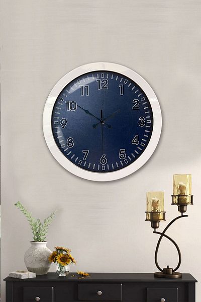 Kasva Concept Gift 36 cm White Metal Blue Wall Clock