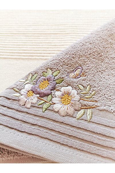 Halley Concept منشفة مطبخ مطرزة بالزهور بحجم 30 × 50 قطن 100%