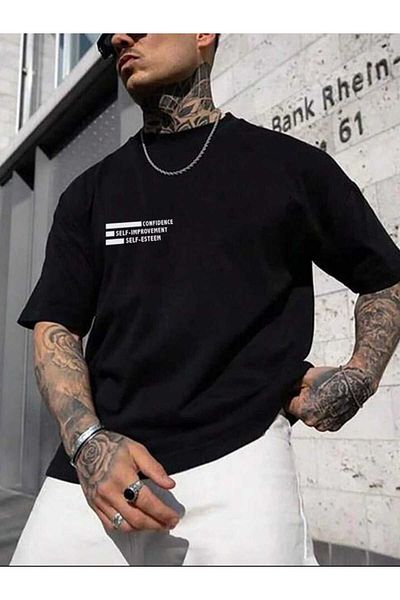 HEAVEN WEAR Black Oversize T_ Shirt