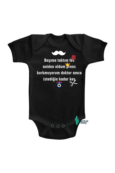 CACTUS COLLECTION I WAS CIRCUMCISION - Written Design Cotton Baby Bodysuit