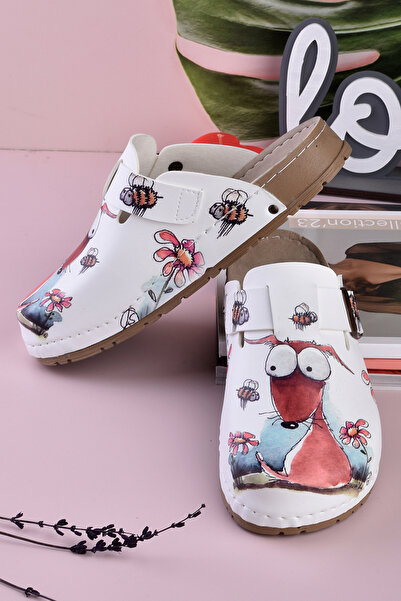 DOGİYE 8069 Confused Dog Printed Comfort Sabo Slippers