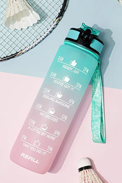 Genel Markalar Motivasyonel Su Matarası 1LT Tritan Spor Salonu Su Şişesi Bpa ...