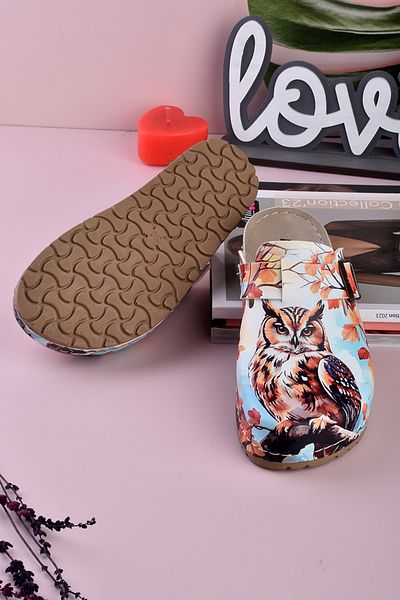 DOGİYE 8075 Παντόφλες Comfort Sabo με στάμπα κουκουβάγιας