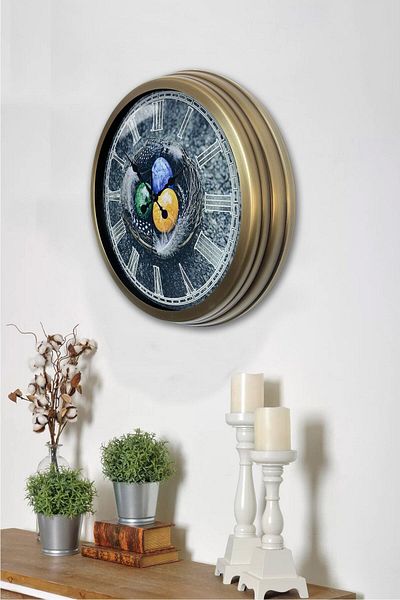 Kasva Concept 40 cm Antique Metal Egg Gift Wall Clock