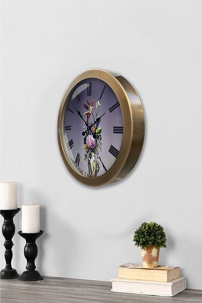 Kasva Concept 36 cm Tumbled Metal Flower Wall Clock