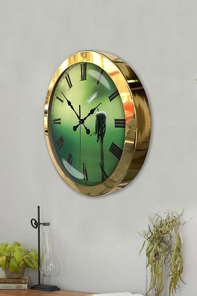 Kasva Concept Gift 36 cm Gold Metal Special Design Wall Clock