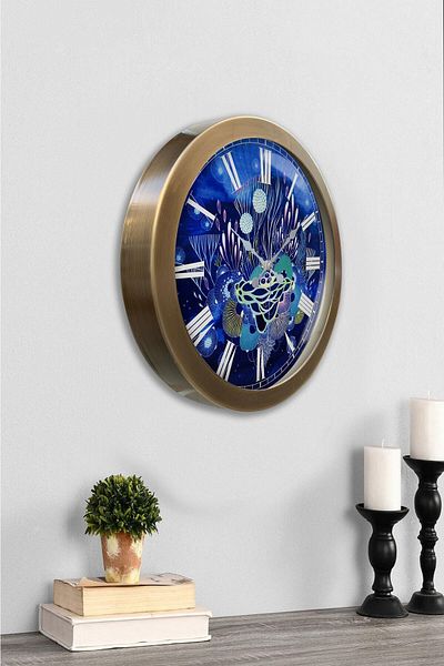 Kasva Concept Gift 36 cm Antique Metal Sea Life Wall Clock