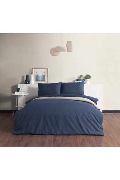 Doqu Home Pure Line Duvet Cover Set Single - Navy Blue