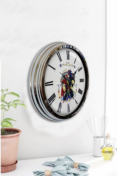 Kasva Concept Gift 40 cm Chrome Metal Let's Write Wall Clock Gift