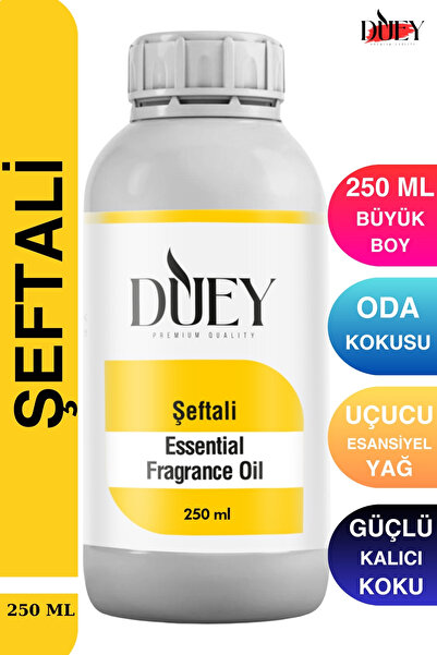 DUEY Şeftali Uçucu Yağ 250 Ml Mum Esansı, Oda Kokusu, Hava Nemlendiricisi, Ça...