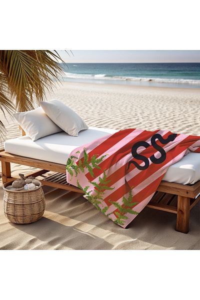 WALLHANG 75x150 cm Snake Patterned Beach Towel