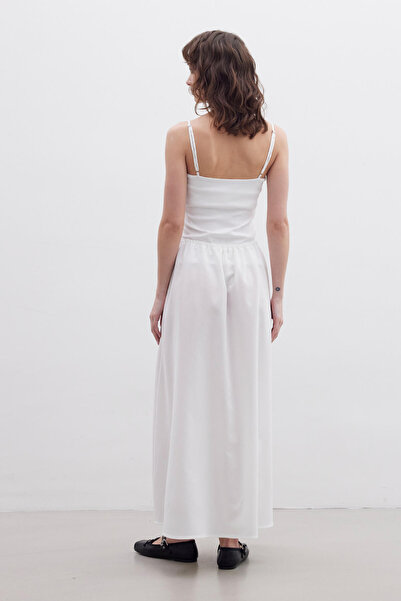 Manuka Ecru Colored Cotton Lined Skirt