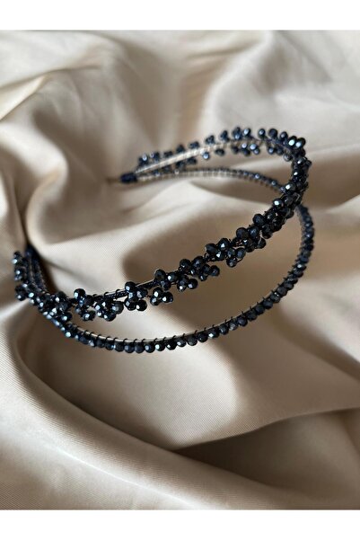 DOĞA ART STORE Κρυστάλλινη πέτρα Ναυτικό μπλε στέμμα νυφικών μαλλιών