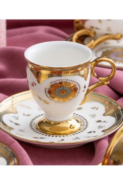 ACAR Zaira 6 Kişilik Porselen Kahve Fincanı Takımı - 90 ml 5914