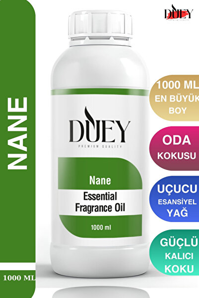 DUEY Nane Uçucu Yağ 1000 Ml Mum Esansı, Oda Kokusu, Hava Nemlendiricisi, Çama...