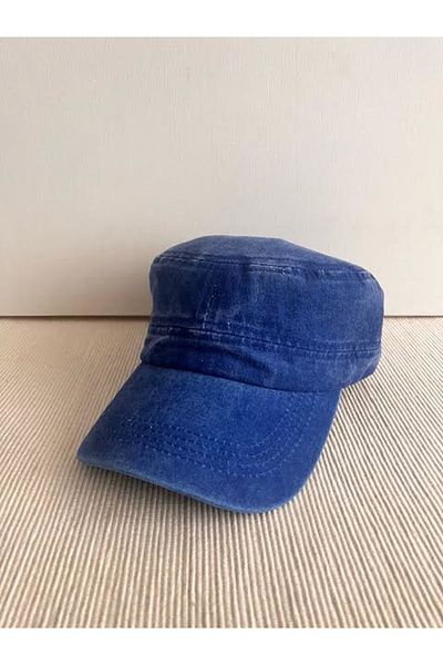 CosmoOutlet Unisex Saks Blue Hat - Fidel Castro Model, Adjustable from the Back