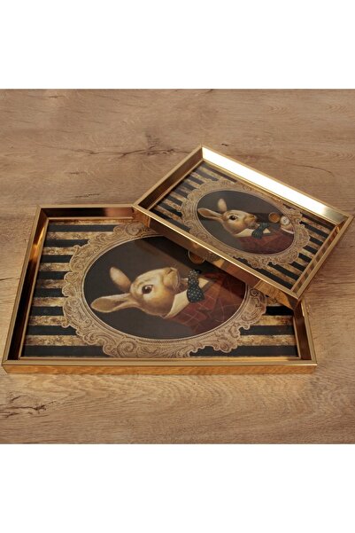 Housess 2'li Sunum ve Özel Günler Tepsisi Yüksek Çözünürlüklü Dijital Baskı D...