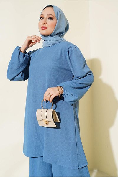 Bigdart 6663 Modell Indigo-Tunika- und Hosen-Set für Damen