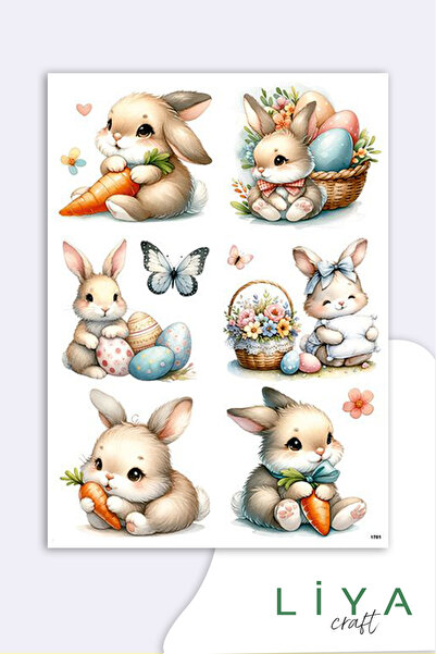 LiyaCraft Sevimli Tavşan Sticker Planner Ajanda Bullet Journal Için Uygun Set