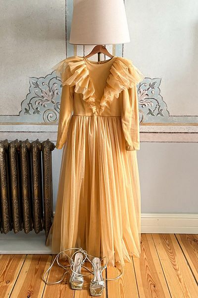 Ceylan Otantik Βραδινό φόρεμα Princess Yellow
