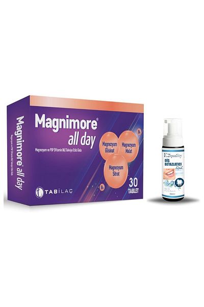 Magnimore All Day 30 Tablets + Gift Teeth Whitening Foam