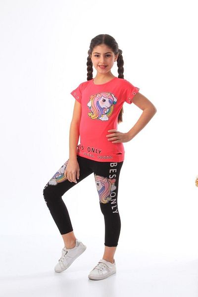 ARBİ kids Girl's Unicorn Tights Tshirt Set