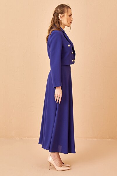 Nurs Etek Ceket Takım Mor