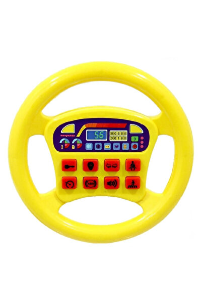 TAN EXPRESS Türkçe Sesli Müzikli Eğitici Çocuk Oyuncak Direksiyon 19x19 Cm Sarı 1 Adet