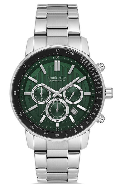Frank Alex حزام ساعة رجالي من الفولاذ - موديل من الفولاذ المقاوم للصدأ، وظائف...