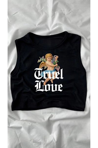 Gofeel Y2k Angel Baby Λεπτομερές Crop Tank Top