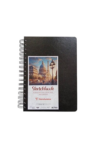 Clairefontaine كراسة رسم مقاس A5 - 120 جم، 100 قطعة، غطاء صلب، كراسة رسم حلزونية