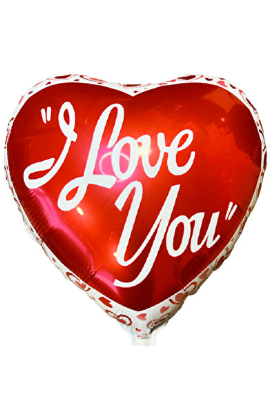 turkuaz parti بالون I LOVE YOU على شكل قلب أحمر مقاس 18 بوصة