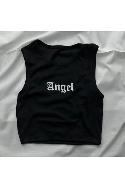 Gofeel Y2k Angel Λεπτομερές Legic Crop Tank