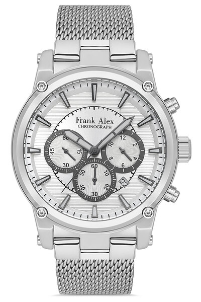 Frank Alex ساعة يد رياضية للرجال - حبل شبكي من الفولاذ المقاوم للصدأ، وظائف د...