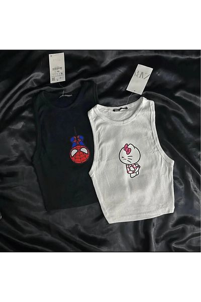 Gofeel Y2k Hello Kitty Λεπτομερές Crop Tank - Θα σταλεί μόνο το Hello Kitty Crop
