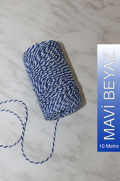 Bevella Macrame Cord 10 metri de frânghie pentru ambalaj cadou - Martenitska, frânghie roșu alb de Anul Nou