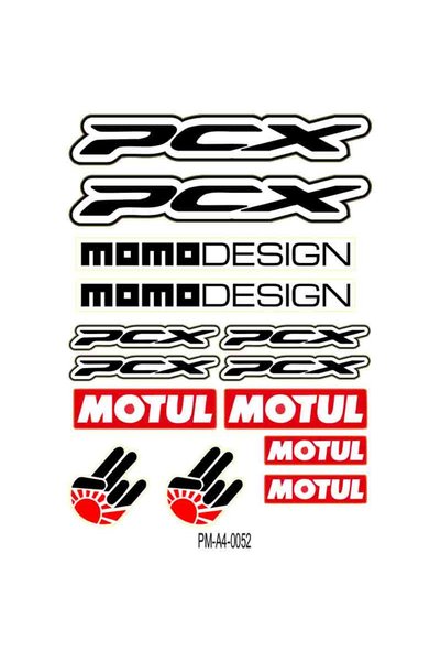 MOTOSEPETİM PCX MOMO DESİGN STİCKER SETİ ÇOKLU STİCKER 01