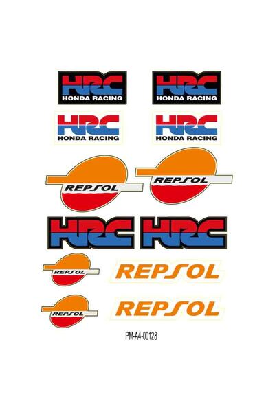 MOTOSEPETİM SPONSOR  HRC REPSOL TASARIMLI EKİPMAN KASK MOTORSİKLET STİCKER SE...