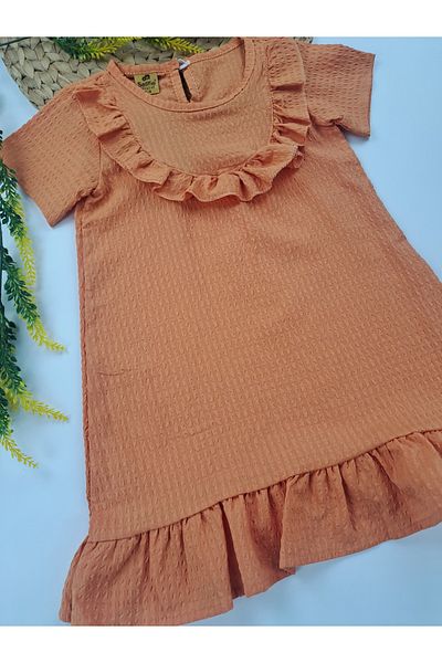 Butik Rochie pentru fetiță Guler pentru bebeluși Vară Portocaliu Roz Opțiuni de culoare