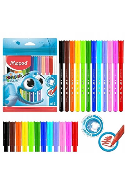 Maped قلم اللباد القابل للغسل من كولور بيبس أوشن، 12 عبوة 845720