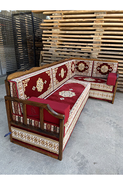 Sultan Sedir Selçuklu Şark Köşesi - 130x260cm L Köşe (2 Kolçak) - Yerleşim Pl...