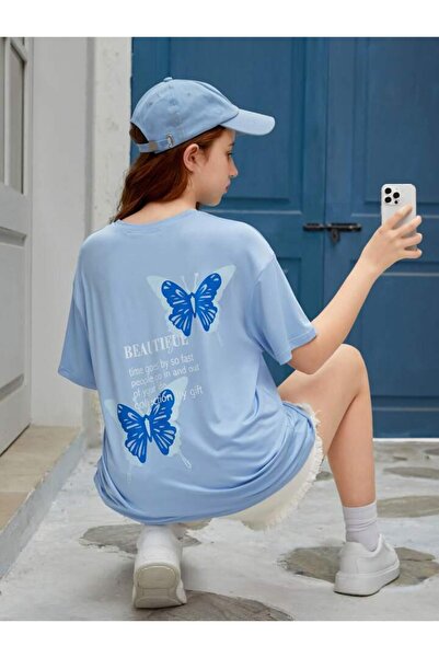 MORNİNG KİDS Tricou din bumbac pieptănat pentru fetiță cu imprimeu fluture al...