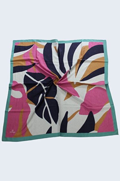 QUM İPEK Ružičasti list Sa deznom Bambus Kraş šal