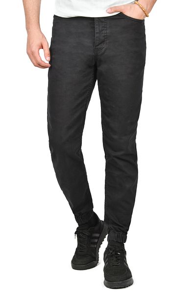 DeepSEA Pantaloni de jogger negri Skinny Fit Lycra pentru bărbați cu picioare elastice 2406451