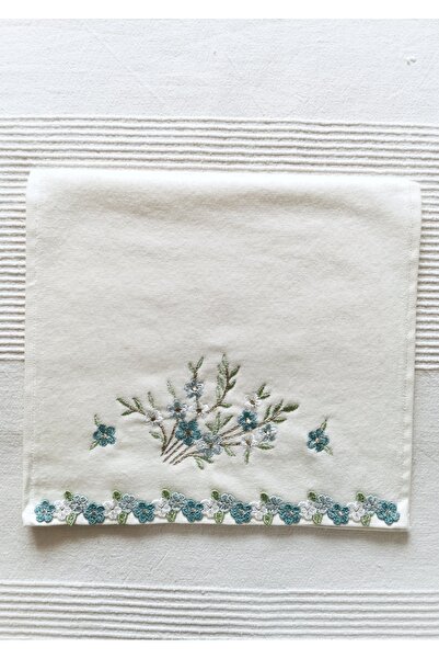 Halley Concept منشفة مطبخ مخملية مطرزة بالزهور بحجم 30 × 50 مصنوعة 100% من القطن
