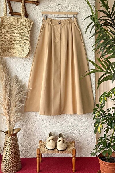 Ceylan Otantik Cream Colored Algodon Skirt