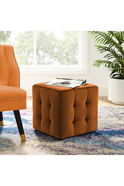 DeccoStil Kiremit Kare Puf Dikişli En*boy 42*42 Cm