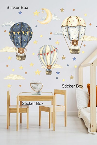Think And Print Σετ αυτοκόλλητων τοίχου με αερόστατα και ιπτάμενα μπαλόνια με...