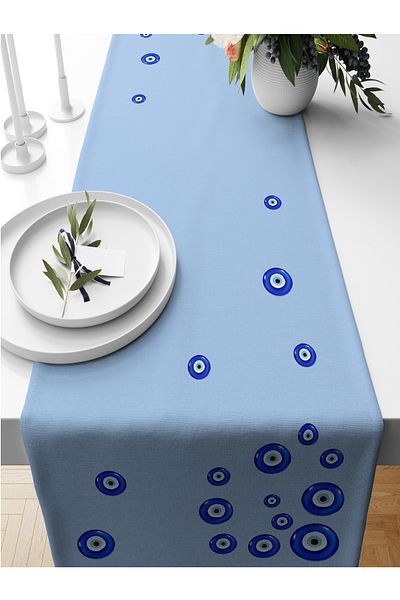 Bertille Home Seria Evil Eye 140x40 cm Runner imprimat digital (Evil Eye)
